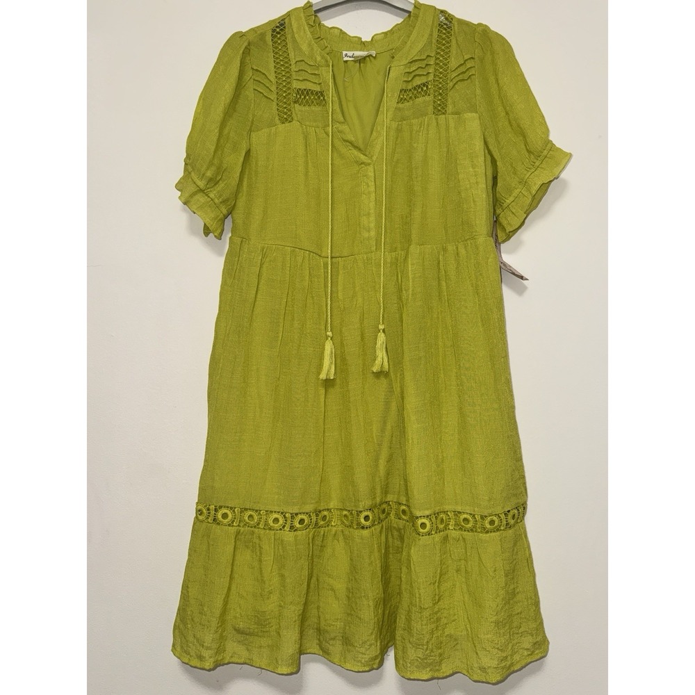 Indigo Rose lime green midi dress L(with imperfections) read description - Picture 6 of 16